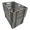 Emtrade Nestbare stapelkrat 600×400×500 mm Geperforeerd Stapelbaar/Nestbaar Grijs Nieuw