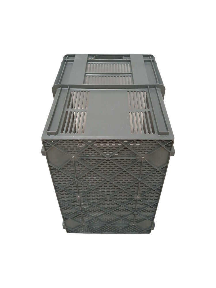 Emtrade Nestbare stapelkrat 600×400×500 mm Geperforeerd Stapelbaar/Nestbaar Grijs Nieuw