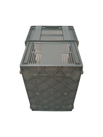Emtrade Nestbare stapelkrat 600×400×500 mm Geperforeerd Stapelbaar/Nestbaar Grijs Nieuw