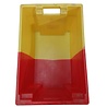 Emtrade Stapelbak, 600x400x400 mm, euronorm, rood, geel kunststof, gebruikt