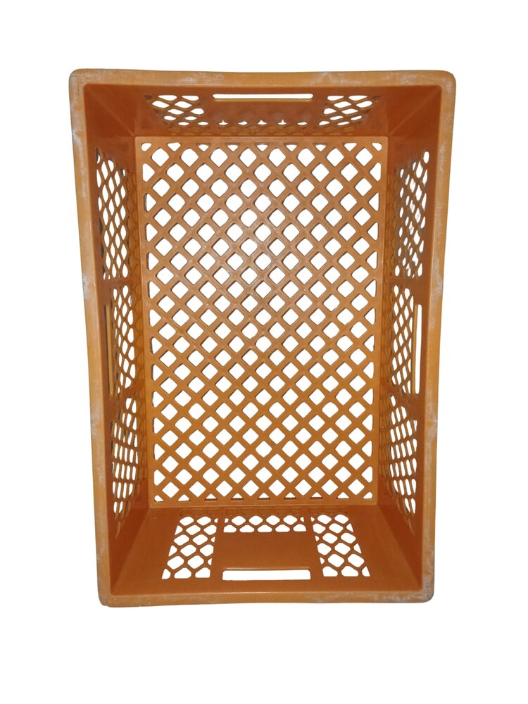 Emtrade Stapelkrat 600x400x250mm Geperforeerd Oranje Gebruikt