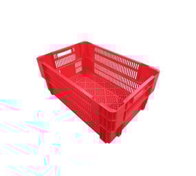 Emtrade (Nieuw) Nestbare Stapelkrat, 600x400x350 mm, euronorm, rood kunststof, nieuw