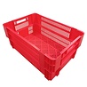 Emtrade (Nieuw) Nestbare Stapelkrat, 600x400x350 mm, euronorm, rood kunststof, nieuw