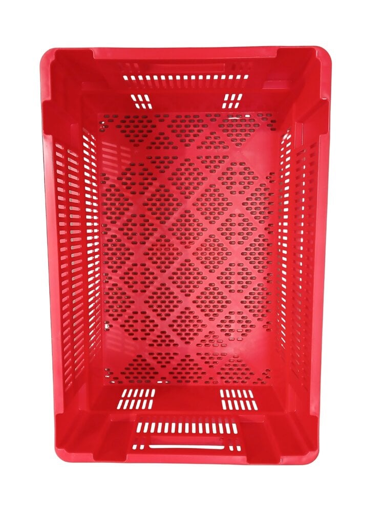 Emtrade Nestbare Stapelkrat 600x400x350mm Geperforeerd Rood Nieuw