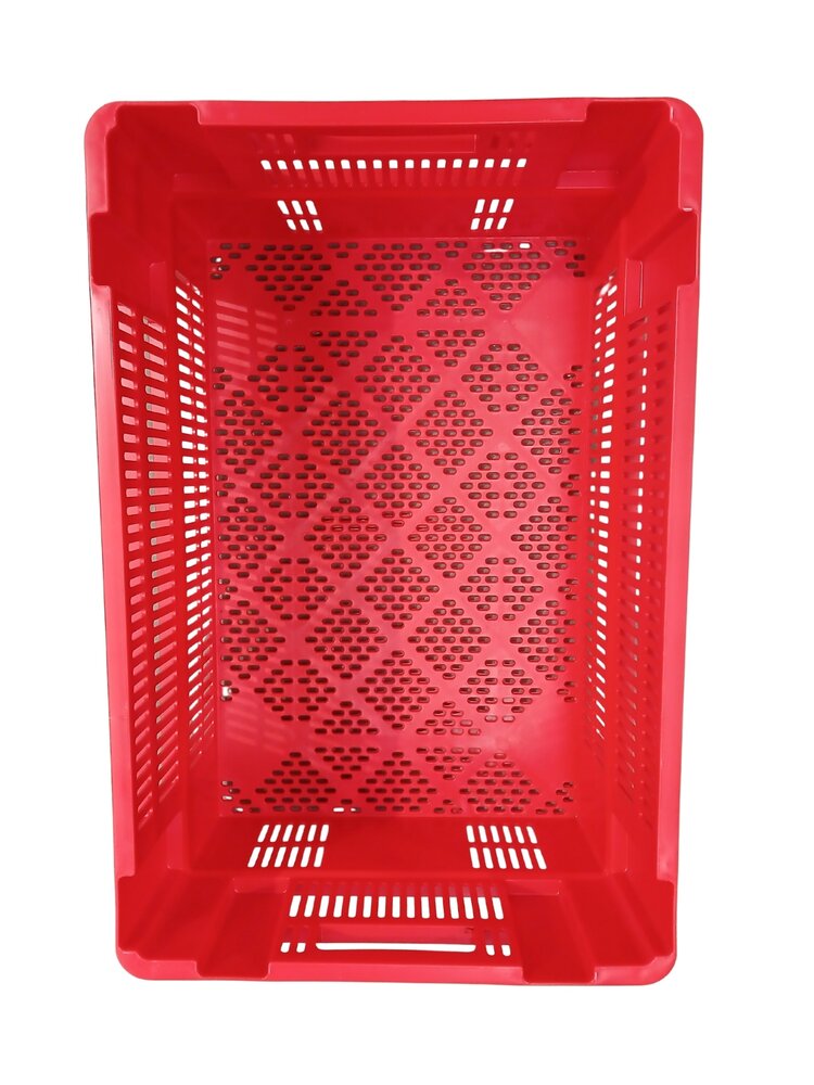Emtrade (Nieuw) Nestbare Stapelkrat, 600x400x350 mm, euronorm, rood kunststof, nieuw