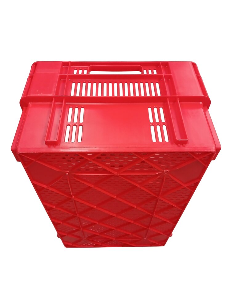 Emtrade (Nieuw) Nestbare Stapelkrat, 600x400x350 mm, euronorm, rood kunststof, nieuw