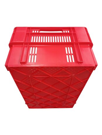 Emtrade (Nieuw) Nestbare Stapelkrat, 600x400x350 mm, euronorm, rood kunststof, nieuw