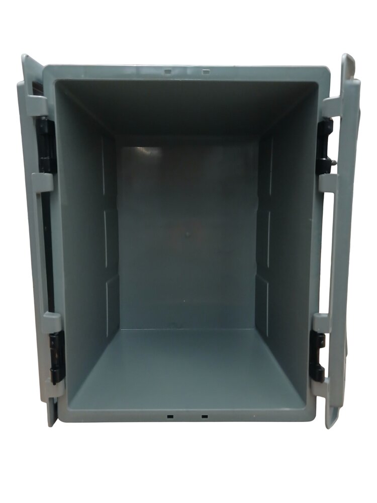 Emtrade Distributiebak 300x225x165mm Gesloten Stapelbaar Grijs PP Nieuw