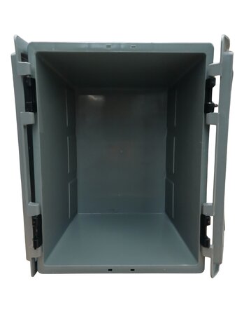 Emtrade Distributiebak 300x225x165mm Gesloten Stapelbaar Grijs PP Nieuw