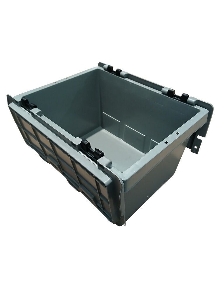 Emtrade Distributiebak 300x225x165mm Gesloten Stapelbaar Grijs PP Nieuw