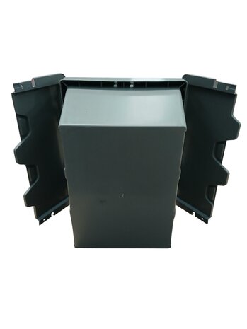 Emtrade Distributiebak 300x225x165mm Gesloten Stapelbaar Grijs PP Nieuw