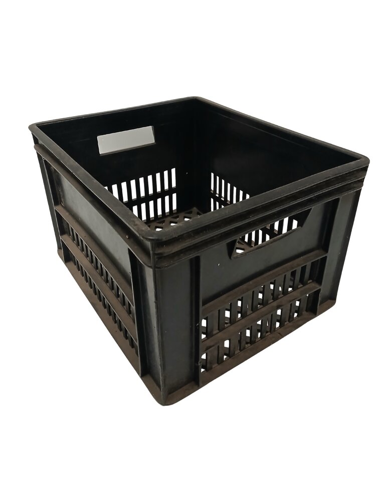 Emtrade Stapelkrat 400x300x250 mm – Geperforeerd – Zwart – Gebruikt