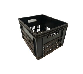 Emtrade Stapelkrat 400x300x250 mm – Geperforeerd – Zwart – Gebruikt