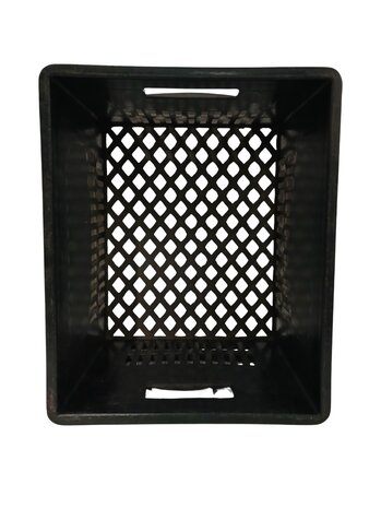 Emtrade Stapelkrat 400x300x250 mm – Geperforeerd – Zwart – Gebruikt