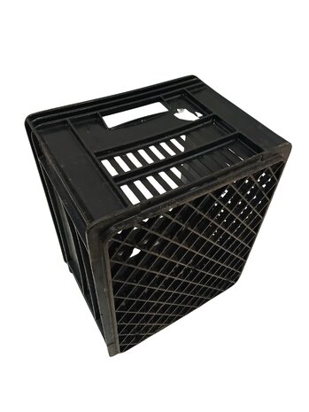 Emtrade Stapelkrat 400x300x250 mm – Geperforeerd – Zwart – Gebruikt