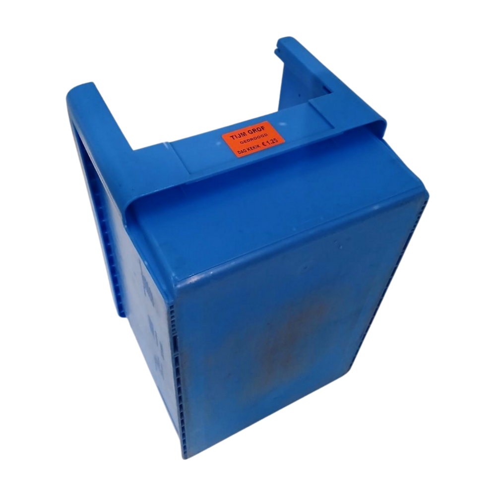Emtrade Magazijnbak met Grijpopening, 500x300x300mm, Stapelbaar, Blauw, Gebruikt