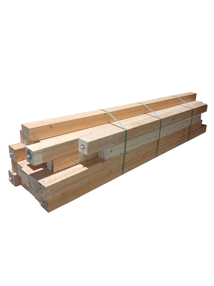 Emtrade Vuren verlijmde balk vierkant 140x140mm, gebruikt Emtrade Vuren verlijmde balk vierkant 140x140mm, gebruikt