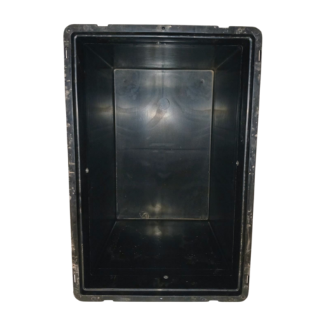 SSI SchÃ¤fer Stapelbak, 600x400x480 mm, euronorm, zwart pp, gebruikt