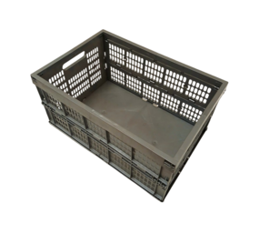 Emtrade Opvouwbare Kunststof Krat – 41L, Euronorm 600x400mm, Grijs, PP, Gebruikt