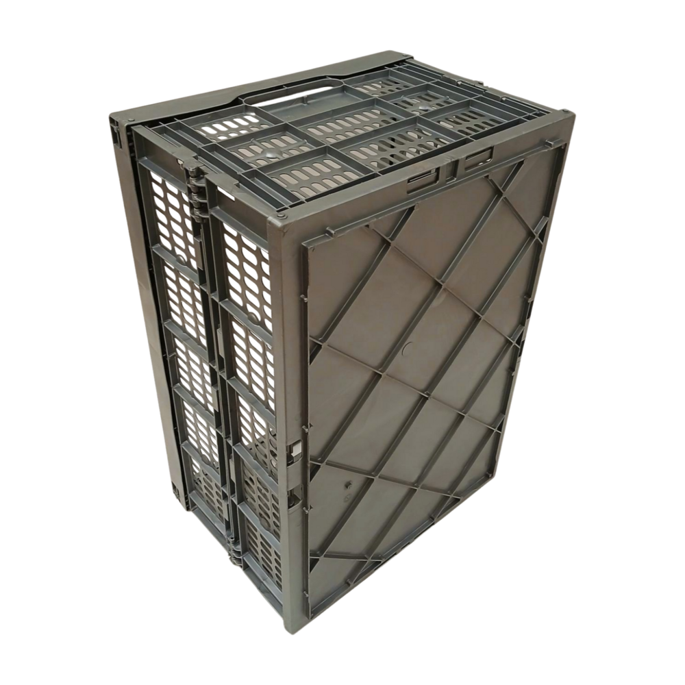 Emtrade Opvouwbare Kunststof Krat – 41L, Euronorm 600x400mm, Grijs, PP, Gebruikt Emtrade Opvouwbare Kunststof Krat – 41L, Euronorm 600x400mm, Grijs, PP, Gebruikt