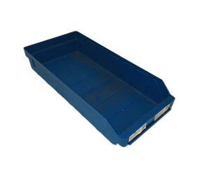 Emtrade Magazijnbak, 500x240x95 mm, blauw kunststof, gebruikt Emtrade Magazijnbak, 500x240x95 mm, blauw kunststof, gebruikt