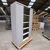 Emtrade Archiefkast 120x47x195 cm, roldeurkast, 4 legborden, met sleutel, grijs, gebruikt