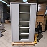 Emtrade Archiefkast 120x47x195 cm, roldeurkast, 4 legborden, met sleutel, grijs, gebruikt