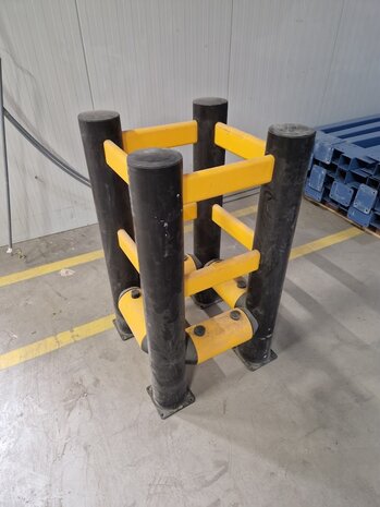 Emtrade Kolombeschermer kunststof - Geel Zwart - Gebruikt