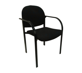 Emtrade Gebruikte vergaderstoel met armleuningen – zwart gestoffeerd