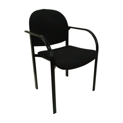 Emtrade Gebruikte vergaderstoel met armleuningen – zwart gestoffeerd