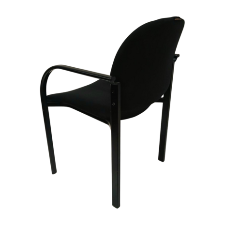 Emtrade Gebruikte vergaderstoel met armleuningen – zwart gestoffeerd
