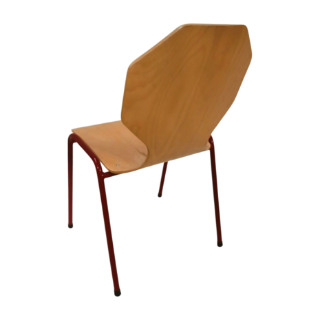 Emtrade Houten Stapelstoel met Rood Frame – Gebruikt