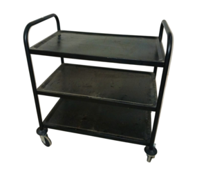 Emtrade Metalen Serveertrolley – 3 Niveaus – Verrijdbaar – Zwart - Gebruikt