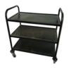 Emtrade Metalen Serveertrolley – 3 Niveaus – Verrijdbaar – Zwart - Gebruikt