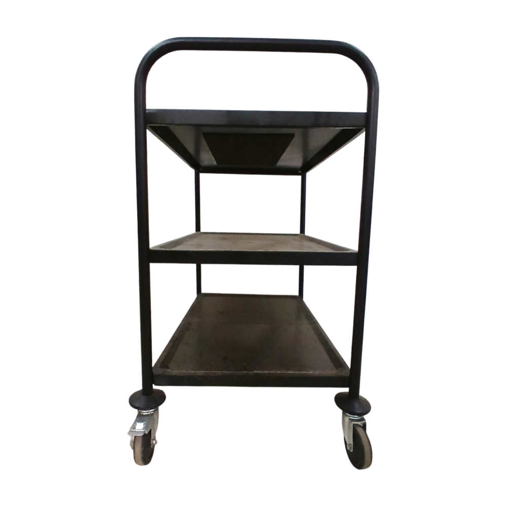 Emtrade Metalen Serveertrolley – 3 Niveaus – Verrijdbaar – Zwart - Gebruikt