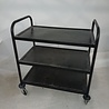 Emtrade Metalen Serveertrolley – 3 Niveaus – Verrijdbaar – Zwart - Gebruikt