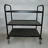 Emtrade Metalen Serveertrolley – 3 Niveaus – Verrijdbaar – Zwart - Gebruikt