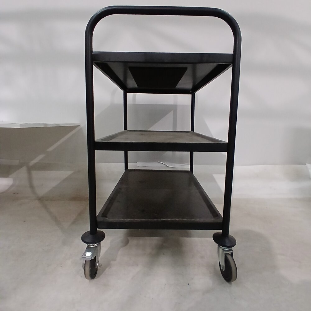 Emtrade Metalen Serveertrolley – 3 Niveaus – Verrijdbaar – Zwart - Gebruikt