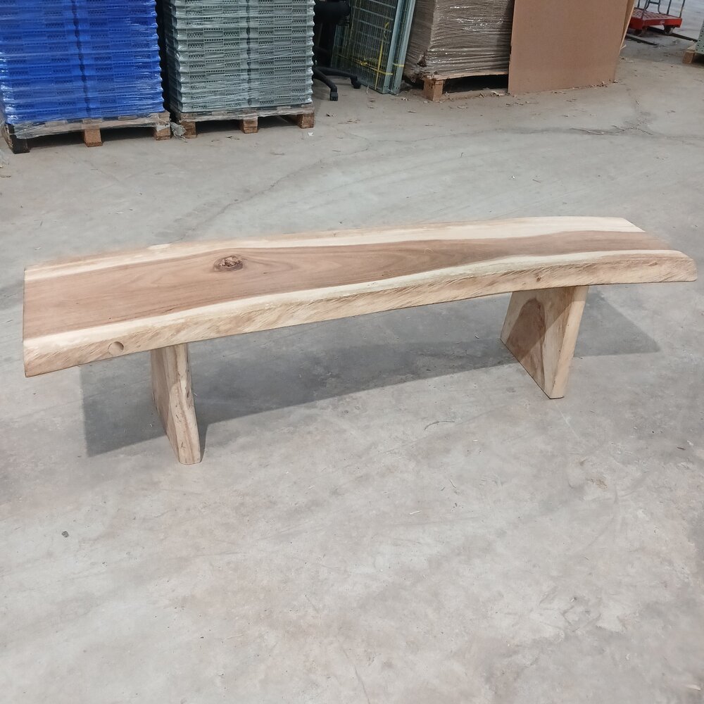 Emtrade Houten tuinbank 181x40x48 â€“ massief hout â€“ robuust & uniek - gebruikt