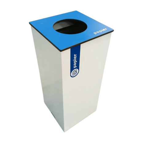 Emtrade Papierbak 36x36x81 cm, afvalbak, blauwe bovenplaat, gebruikt