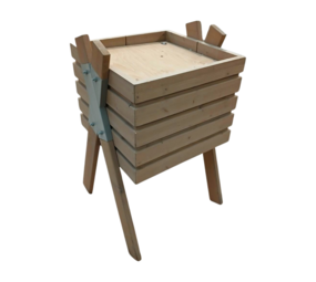 Emtrade Presentatiebak 60x60x109 cm, hout, dubbele bodem, gebruikt