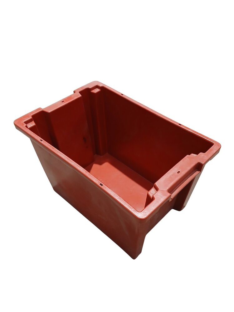 Emtrade Stapelbak 60x40x35 cm, gesloten, stapelbaar/nestbaar, rood, gebruikt
