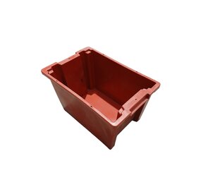 Emtrade Nestbare Stapelbak, 600x400x350 mm, euronorm, rood kunststof, gebruikt Emtrade Nestbare Stapelbak, 600x400x350 mm, euronorm, rood kunststof, gebruikt