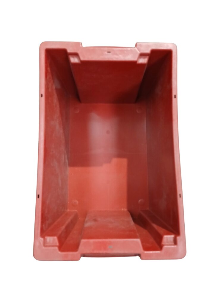 Emtrade Nestbare Stapelbak, 600x400x350 mm, euronorm, rood kunststof, gebruikt
