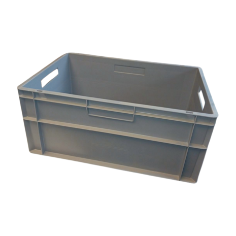 Emtrade Stapelbak, 600x400x270 mm, euronorm, grijs pp, gebruikt Emtrade Stapelbak, 600x400x270 mm, euronorm, grijs pp, gebruikt