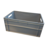 Emtrade Stapelbak, 600x400x270 mm, euronorm, grijs pp, gebruikt Emtrade Stapelbak, 600x400x270 mm, euronorm, grijs pp, gebruikt