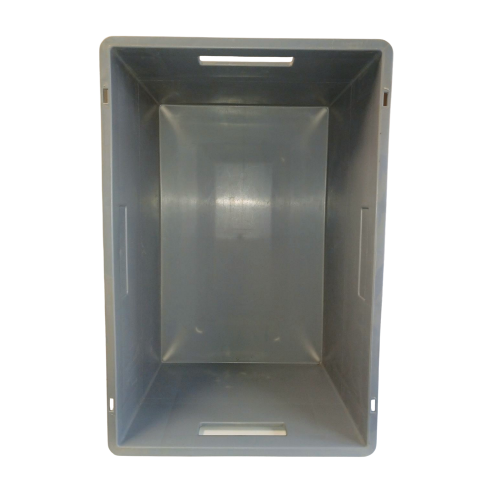 Emtrade Stapelbak, 600x400x270 mm, euronorm, grijs pp, gebruikt Emtrade Stapelbak, 600x400x270 mm, euronorm, grijs pp, gebruikt