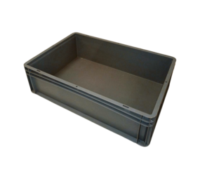 Basicline Stapelbak, 600x400x170 mm, euronorm, grijs pp, gebruikt