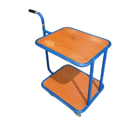 Emtrade Rolwagen 60x50x72 cm, 2 houten plateaus, gebruikt, magazijn en werkplaats