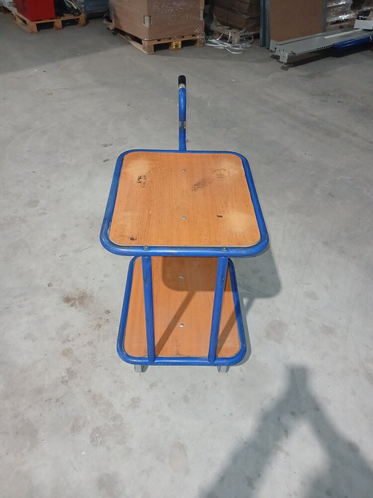Emtrade Rolwagen met 2 houten plateaus, 60 × 50 × H72 cm, Gebruikt Emtrade Rolwagen met 2 houten plateaus, 60 × 50 × H72 cm, Gebruikt